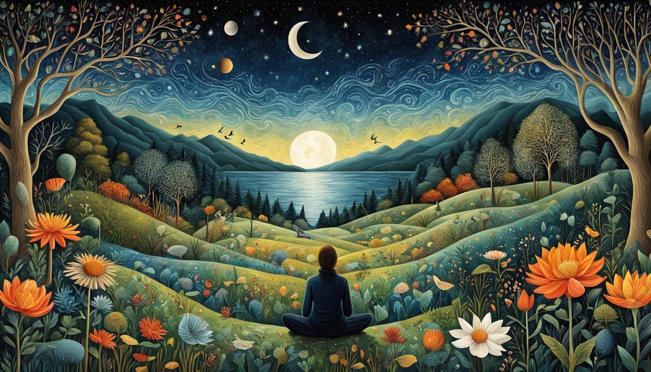 Cosmic Bio Art Collage in Digital Style