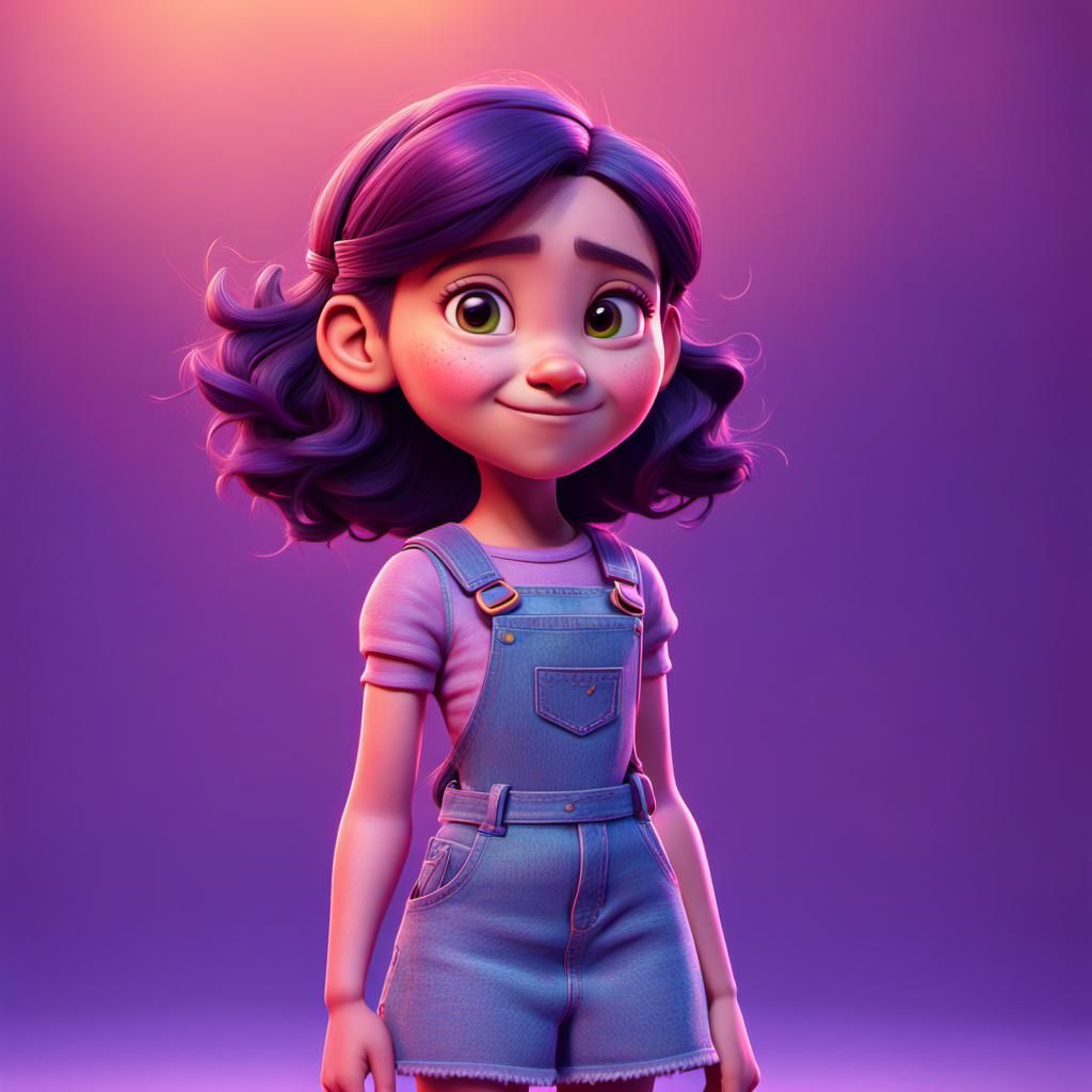 Young Girl: 3D Digital Art in Pixar Style