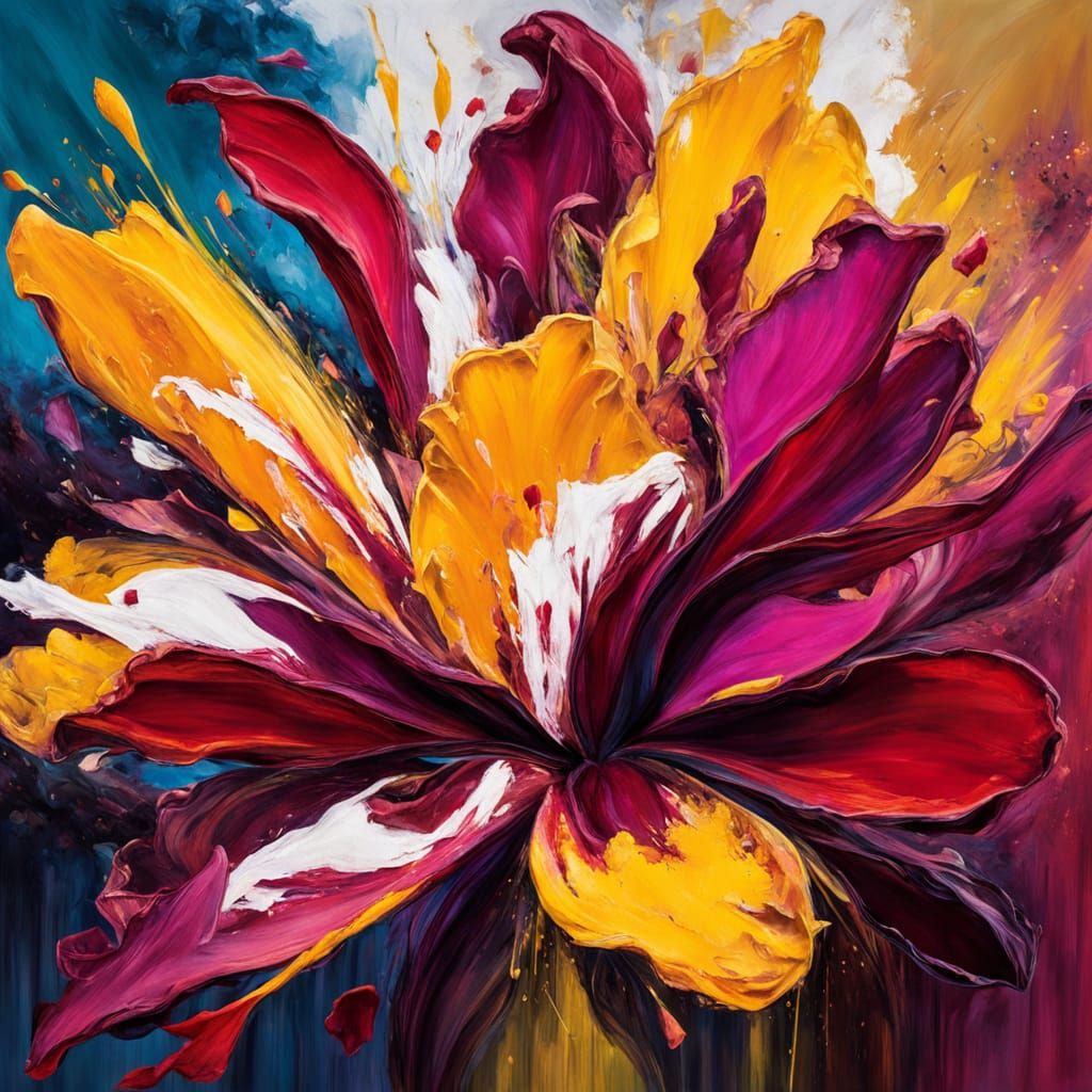 Vibrant Abstract Flowers in Bold Expressionist Style