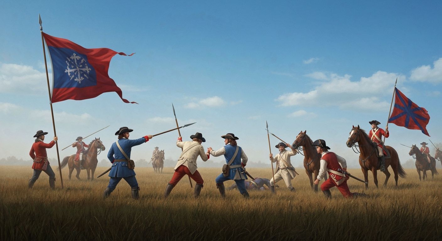 Battle of Cowpens Digital Illustration with Dramatic Atmosph...