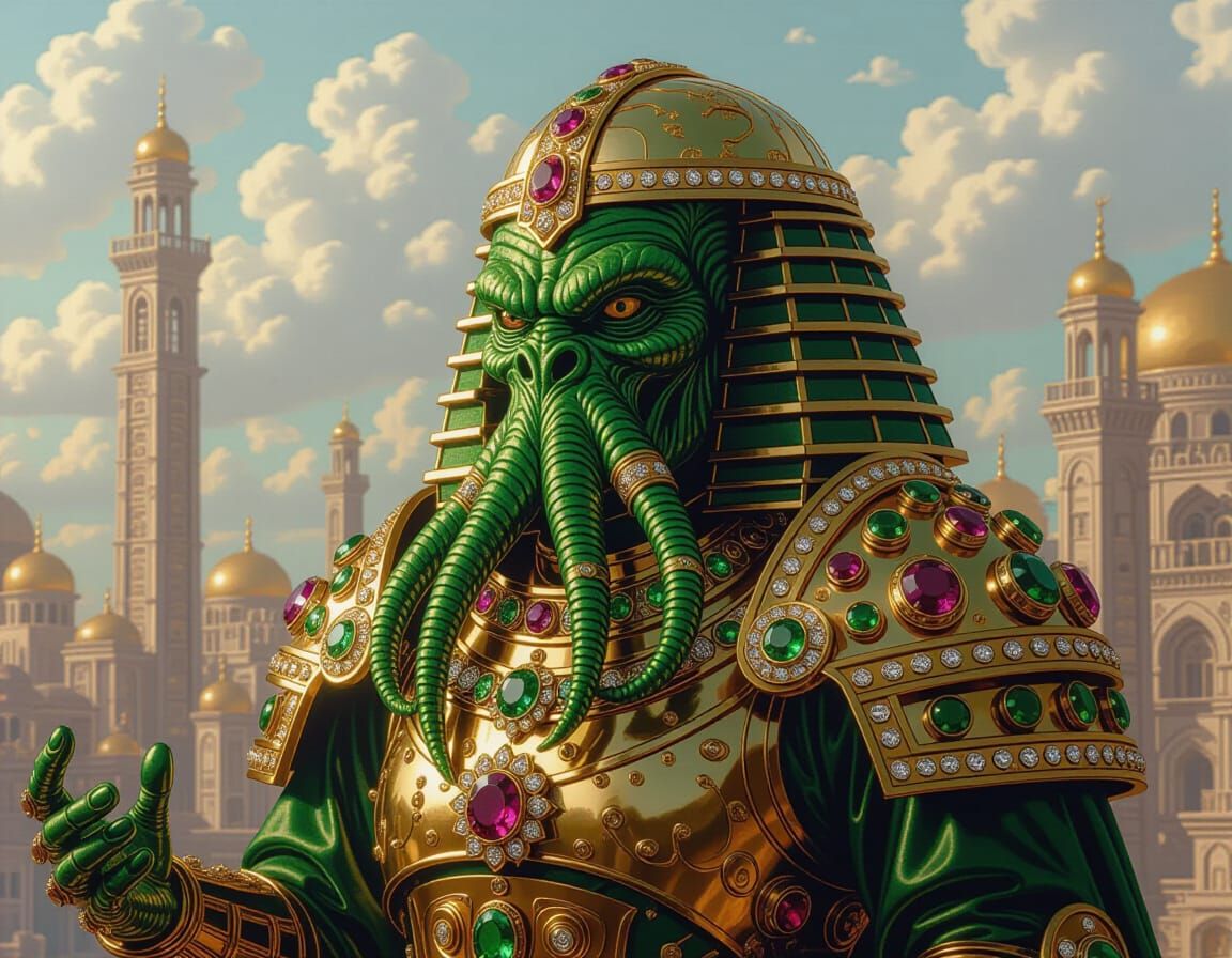 Cybernetic Cthulhu in Diamond Armor, Hyperrealistic Digital ...