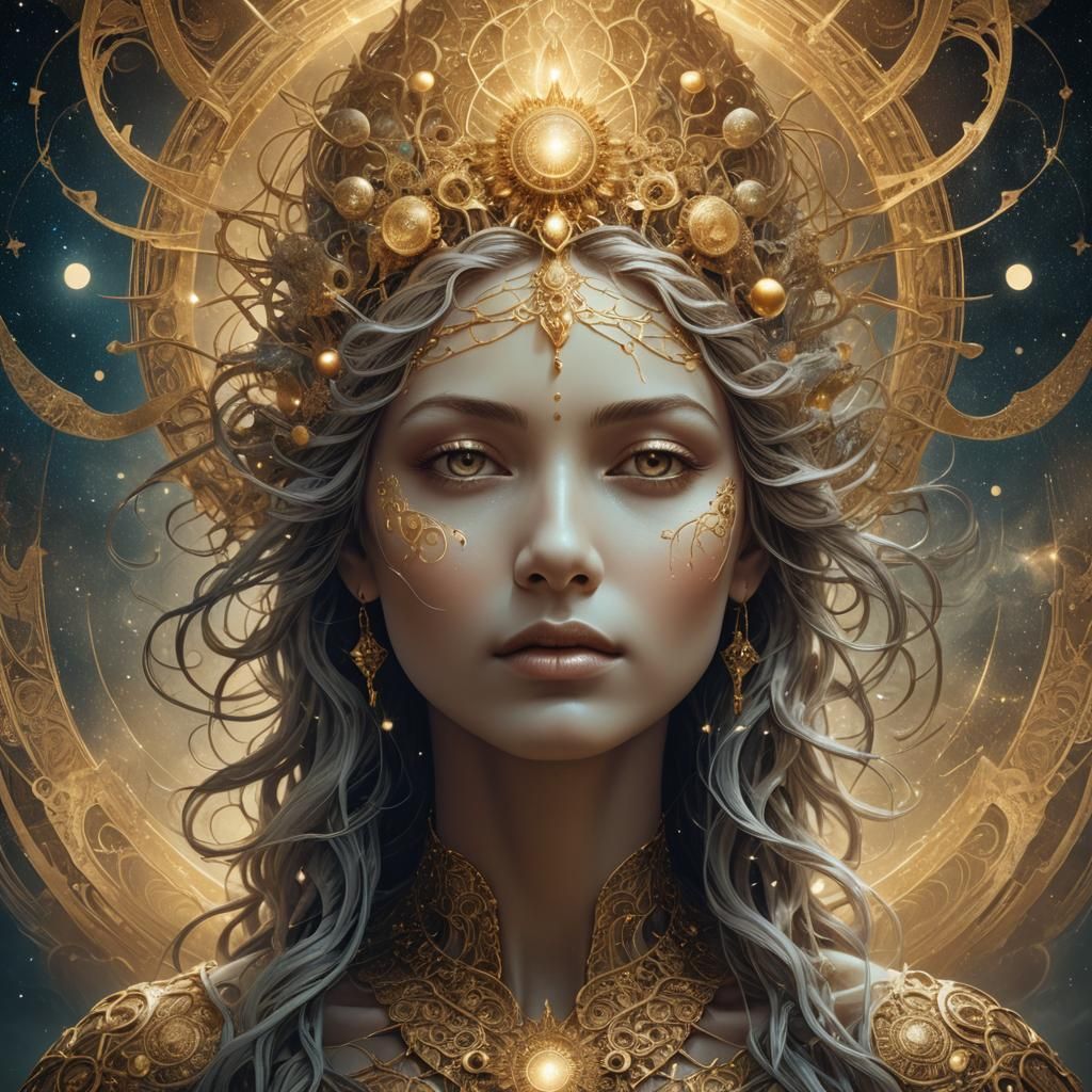 Goddess of Creation: Fantasy Art in Duotone Colors