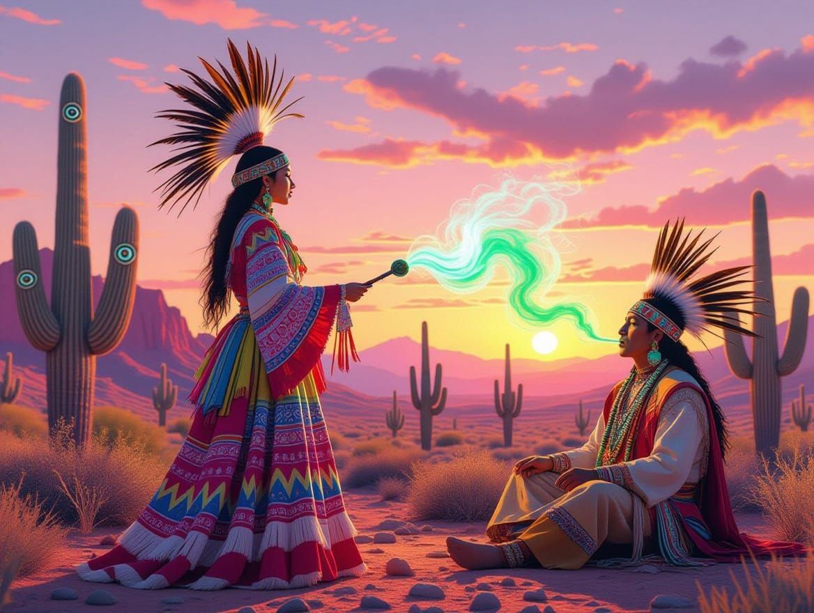 Surreal Desert Shaman in Dreamlike Style