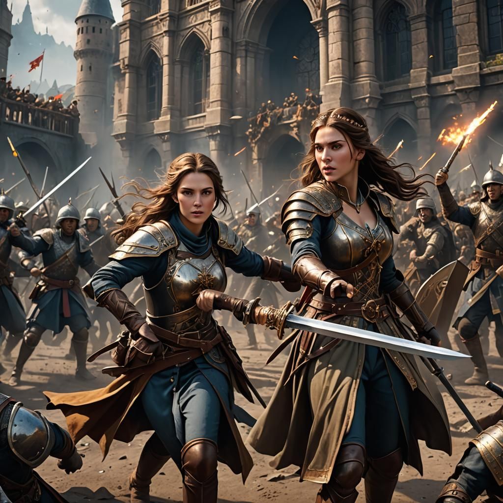 Fantasy Princess Leads Army into Battle