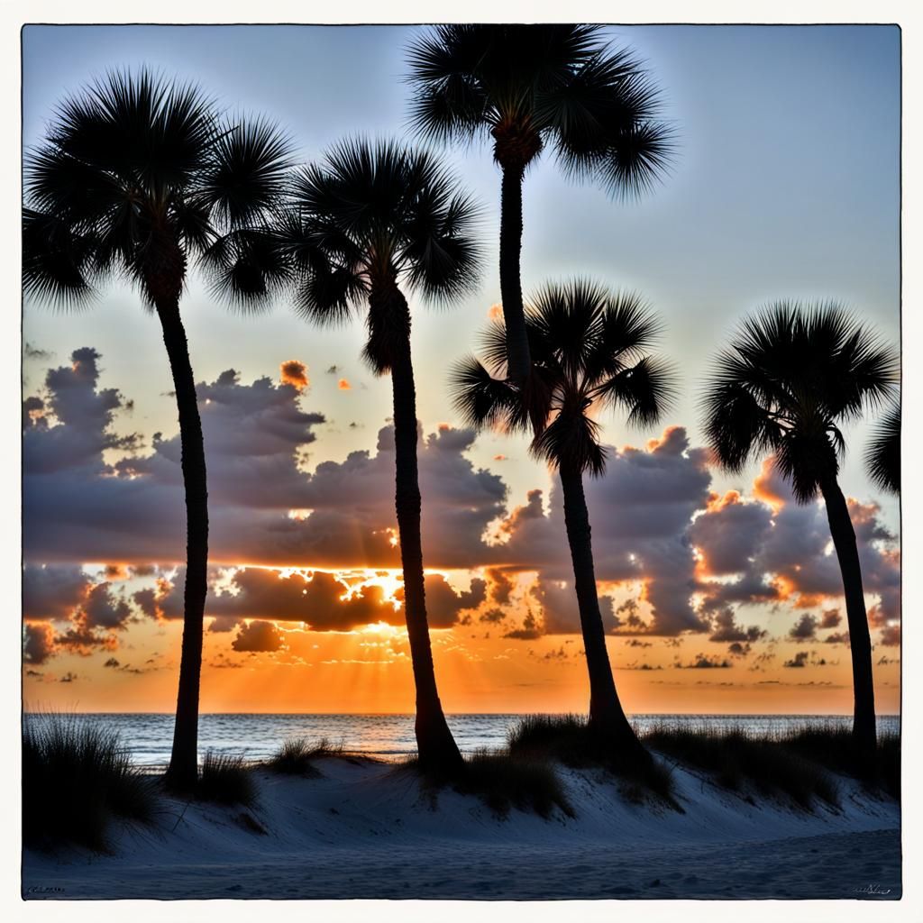 Tranquil Sunset Over Indian Rocks Beach