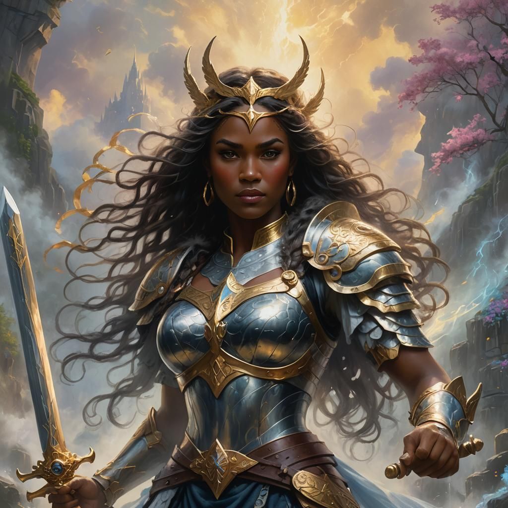 Valkyrie Warrior in Ethereal Fantasy Style