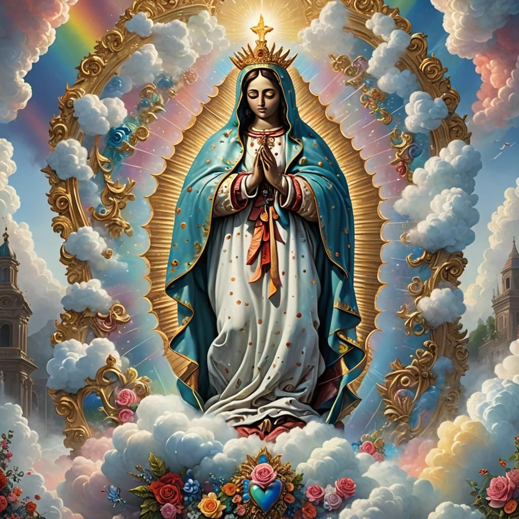 Virgin de Guadalupe in Rococo Surrealism