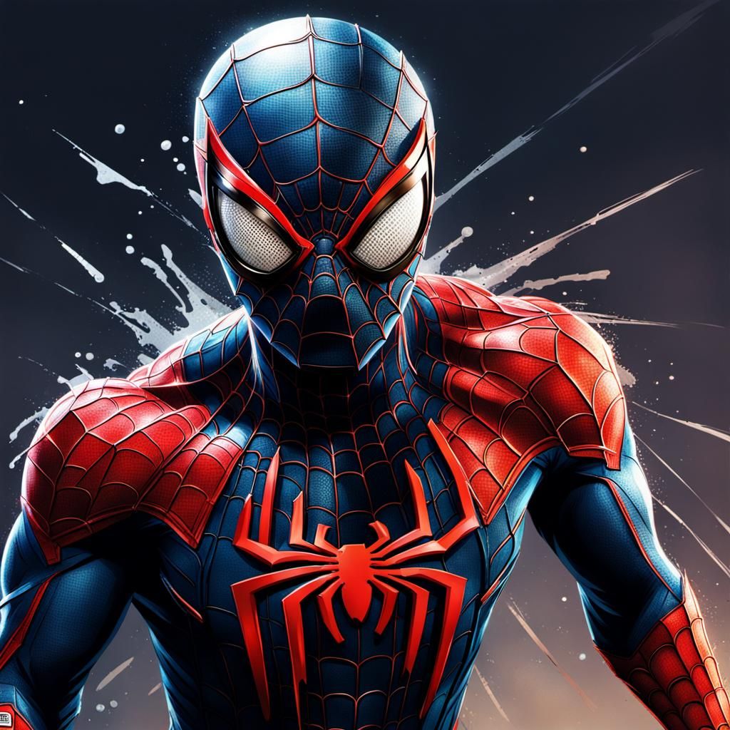 Pixelated Batboy Spider-Man Splash Art