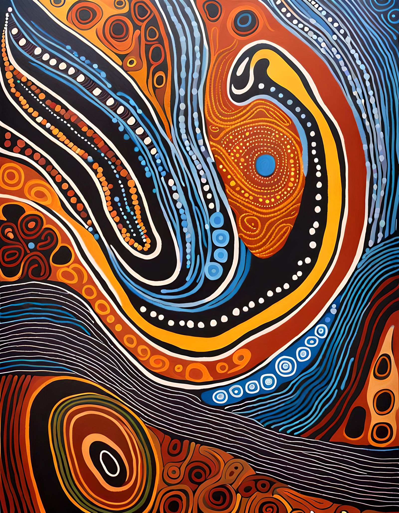 Aboriginal Art Painting of Dreamtime and Land