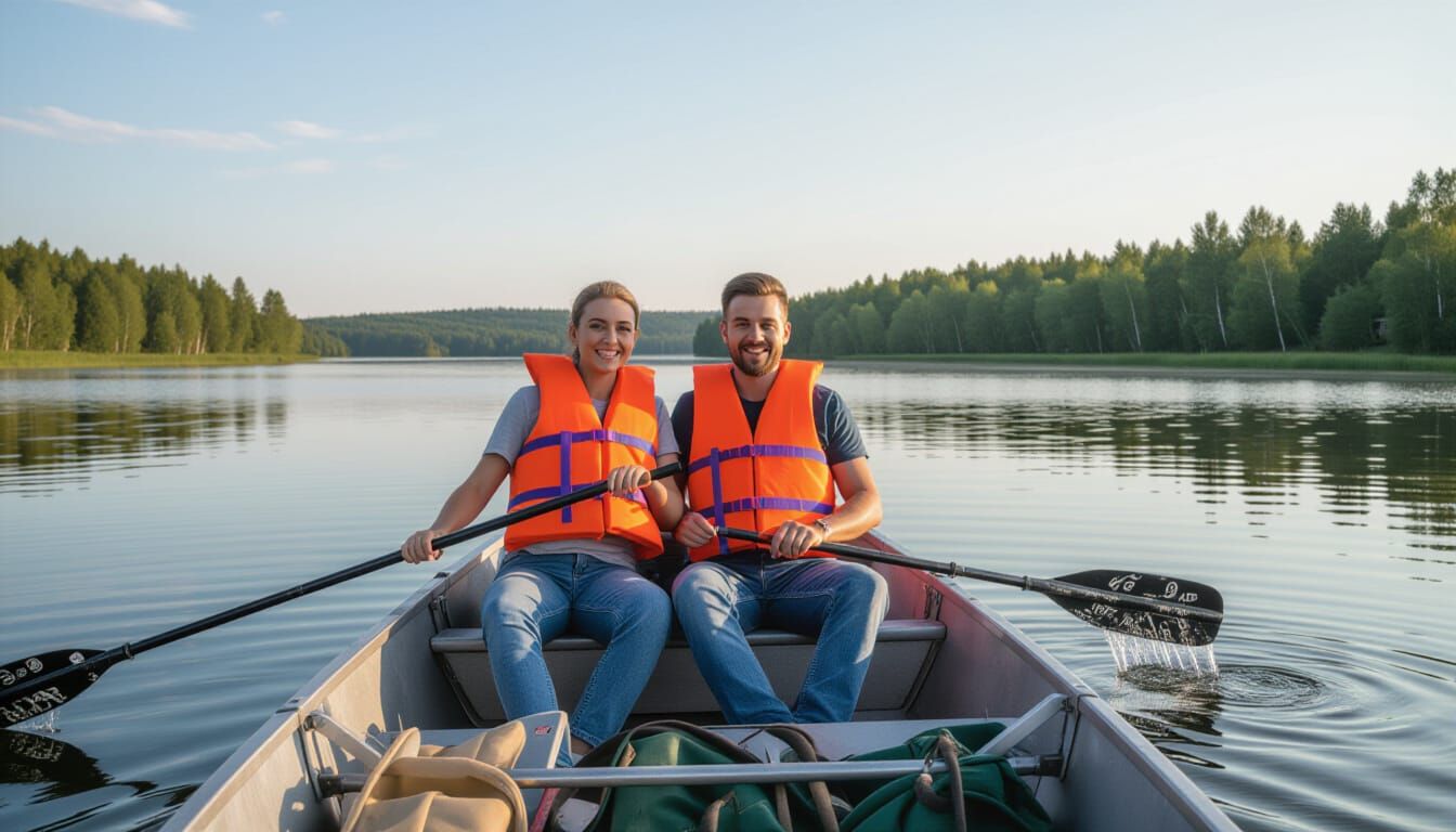 Boy and Girl on Bridge in Nouveaurealism Style