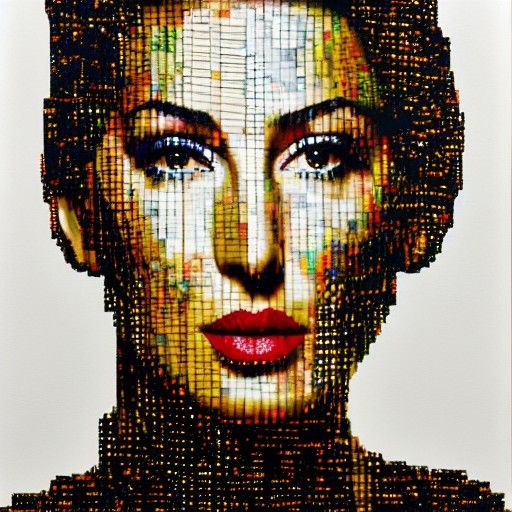 Monica Bellucci Portrait as Abstract Sculpture