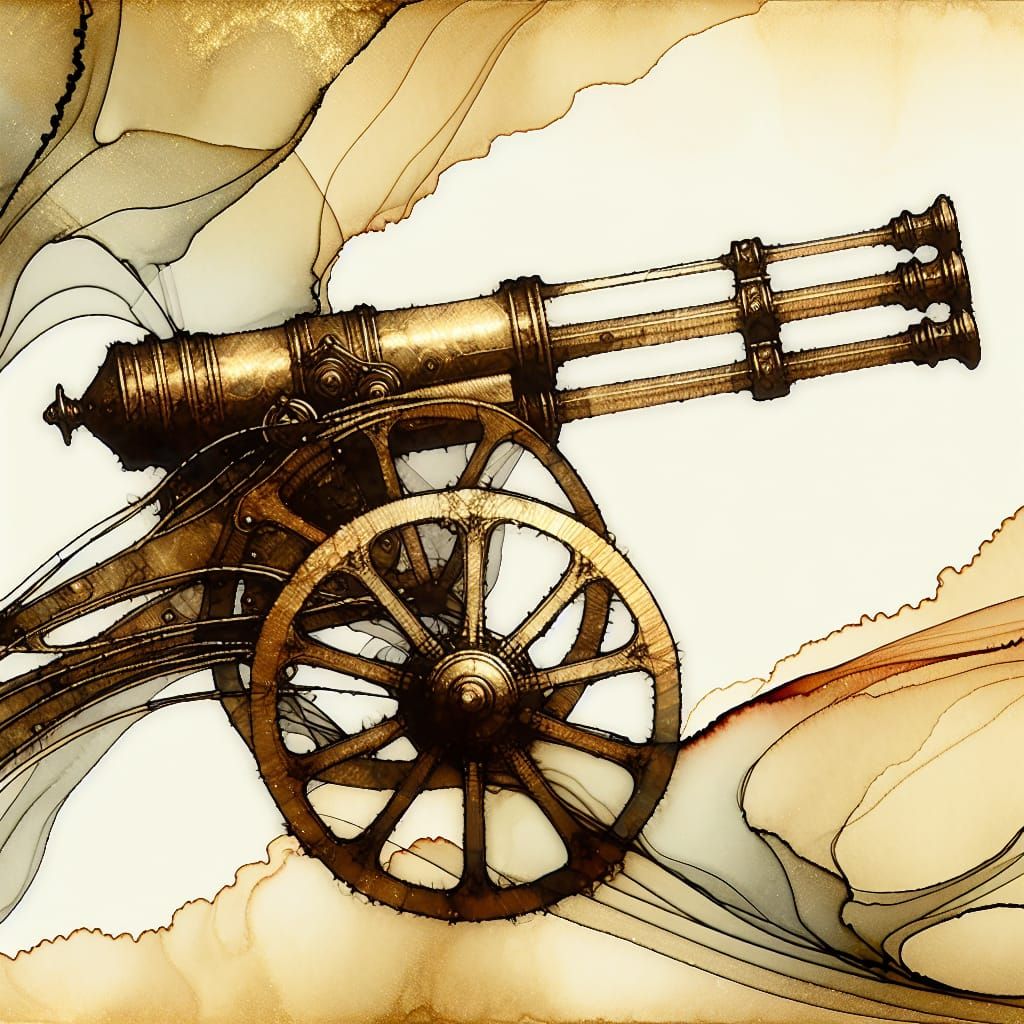 Abstract painting of leonardo da vinci , alcohol ink, thin g...