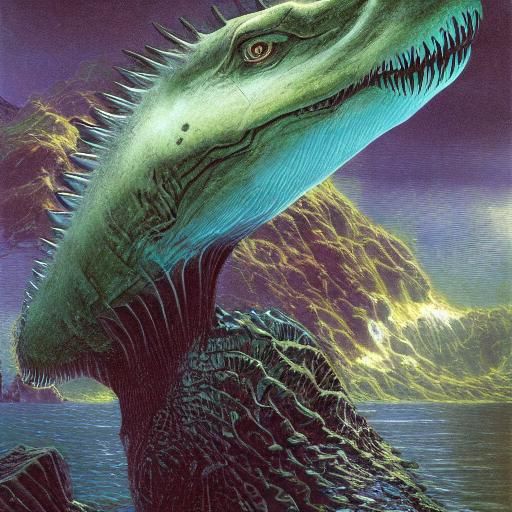 Loch Ness Monster Emerges: 3D Digital Art