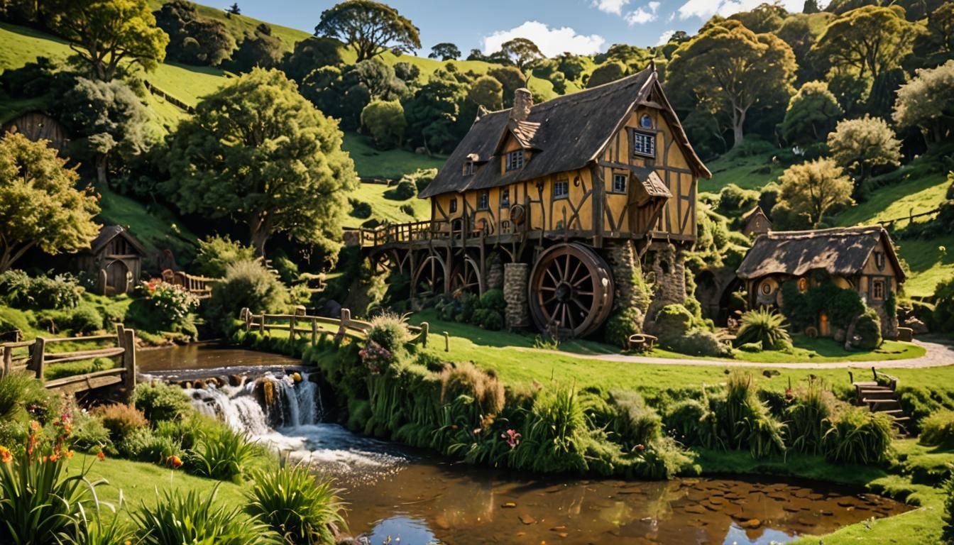 Charming Hobbiton Mill in Natural Light
