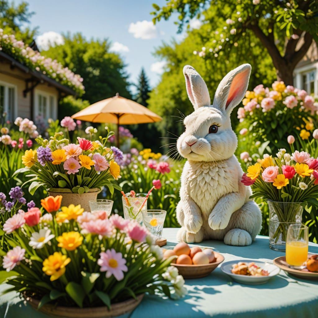 Whimsical Easter Celebration in a Lush Garden