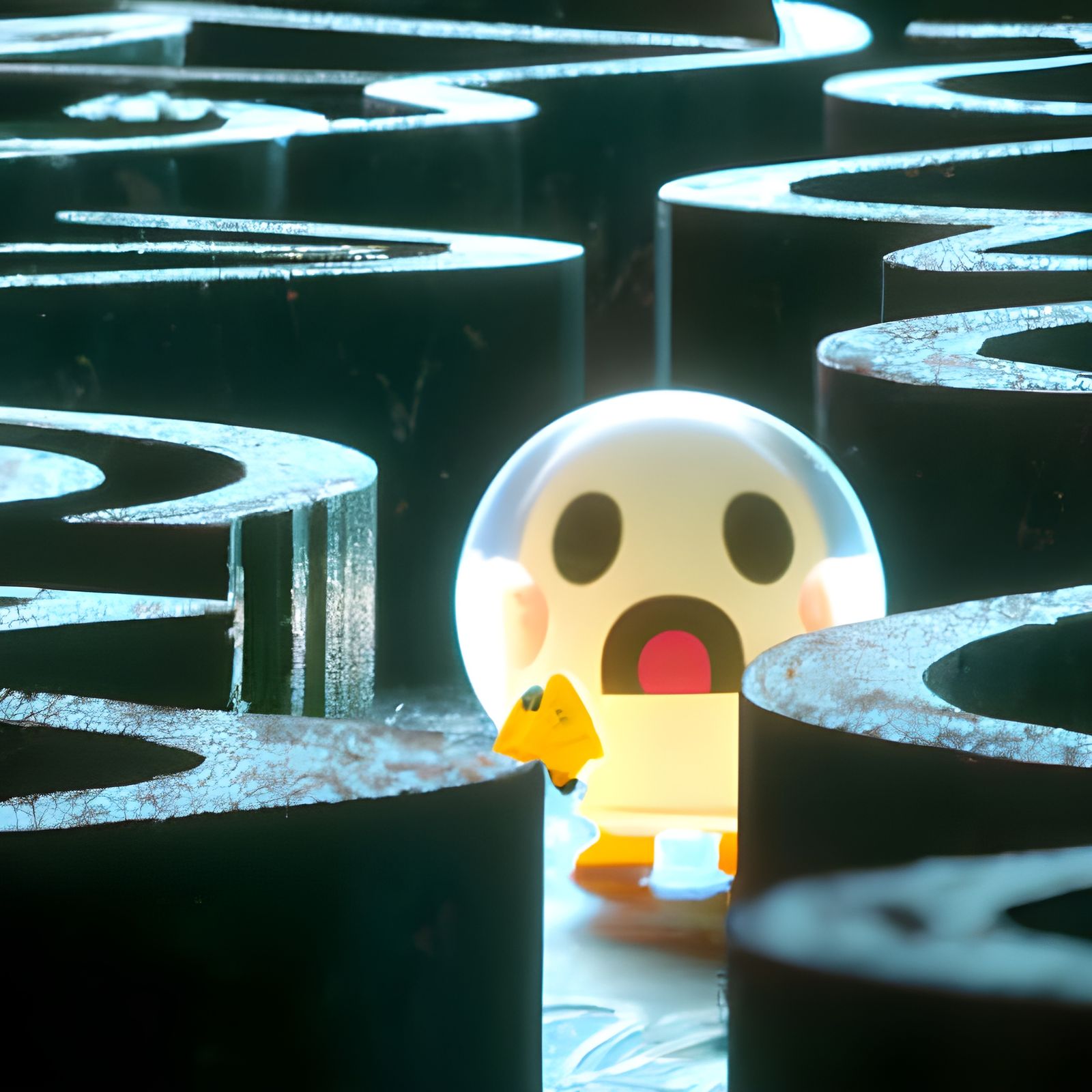 Adorable Ms. Pac-Man in 3D Labyrinth