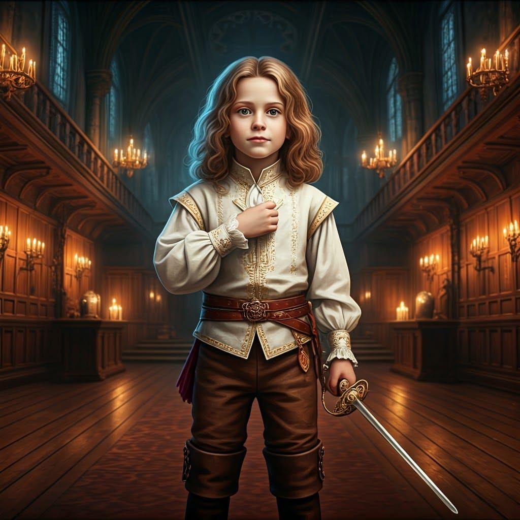 Young Prince Ready for Fencing Duel