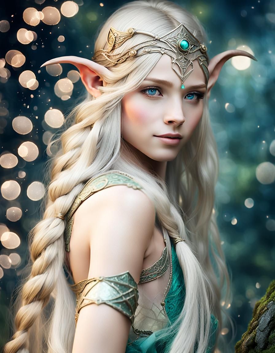 Ethereal Elf Portrait in Dreamy Forest