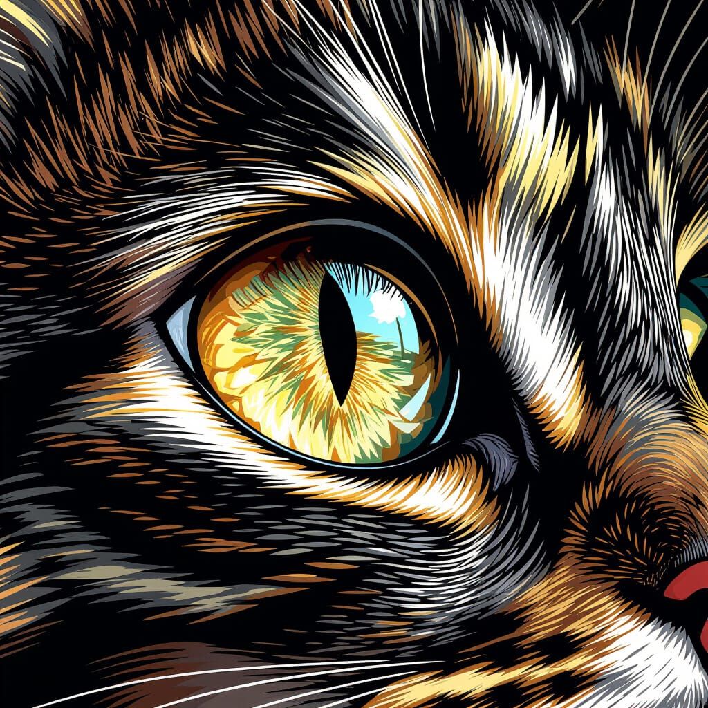 Cat's Eye View: Golden Iris in Bright Light