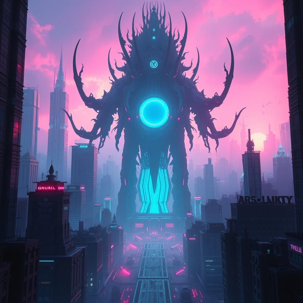 Cyberpunk Singularity in Dystopian Metropolis