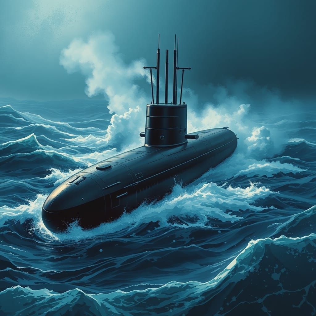 Soviet K-222 Submarine in Arctic Waters