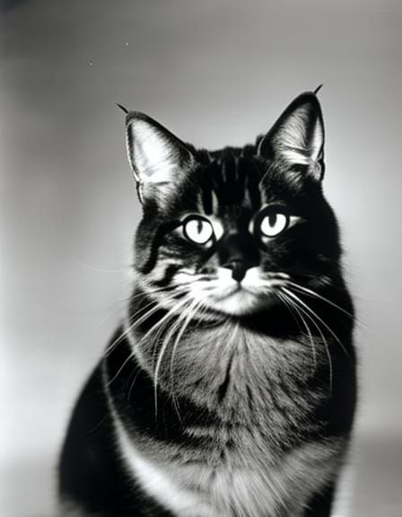 Glamorous Cat-Eared Woman in Dark Fantasy Style