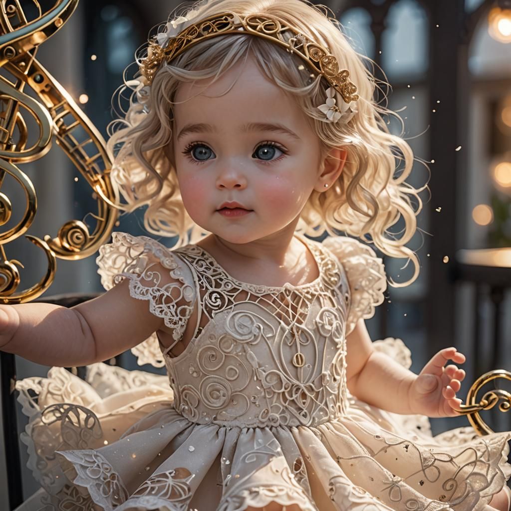 Baby's Musical Dream in Fantasy Art Style
