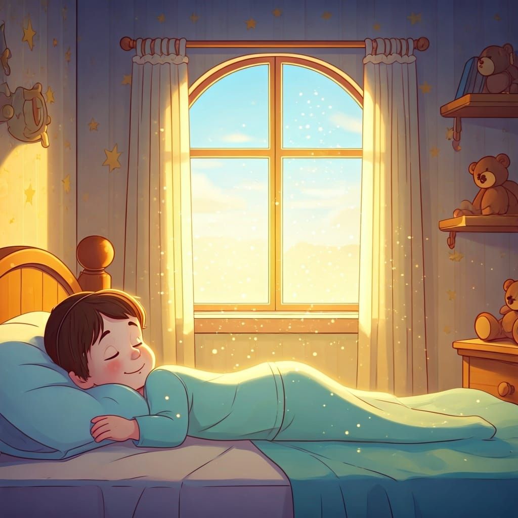Hasidic Child in Bed: 2D Animation Art