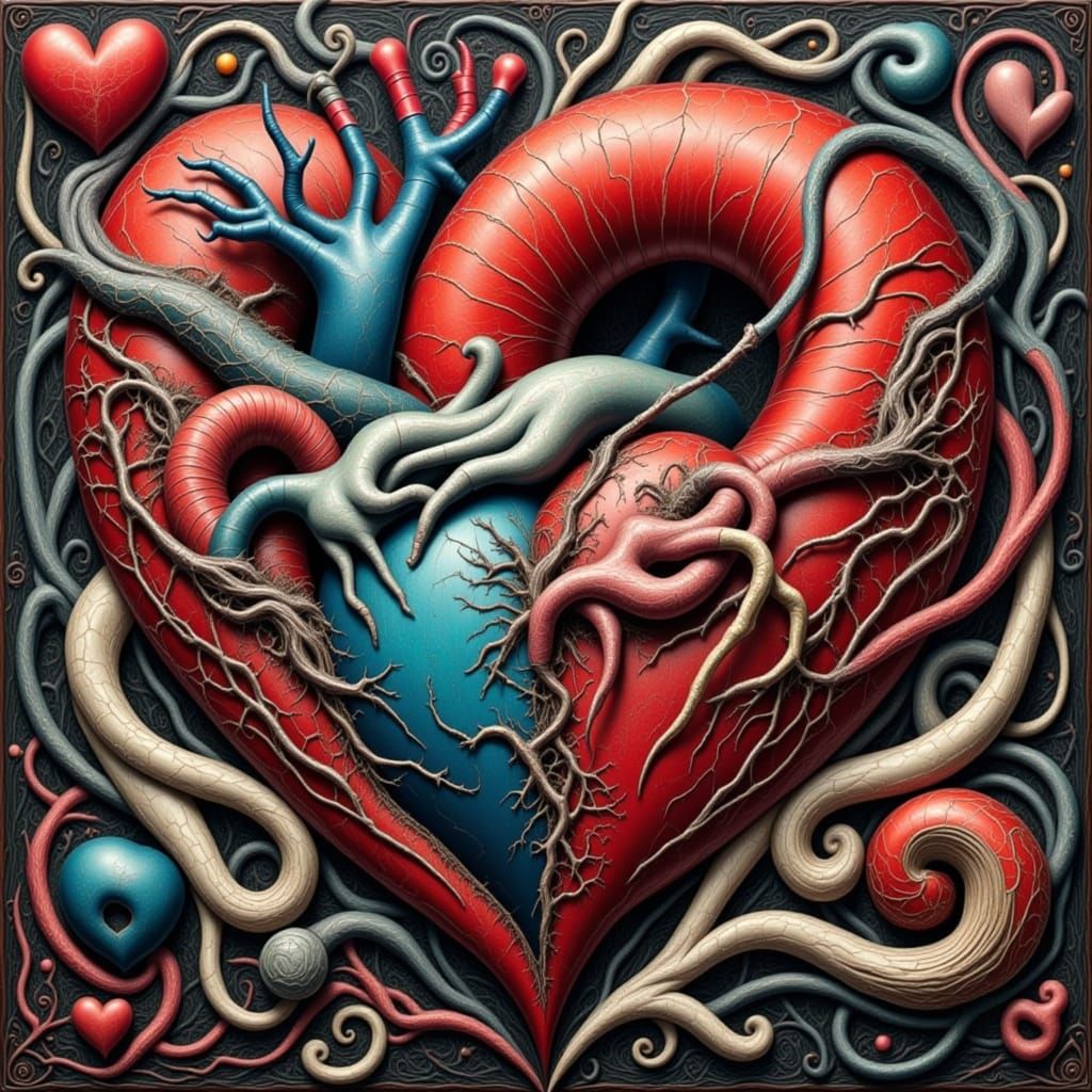 Surreal Spider Heart Abstract Art