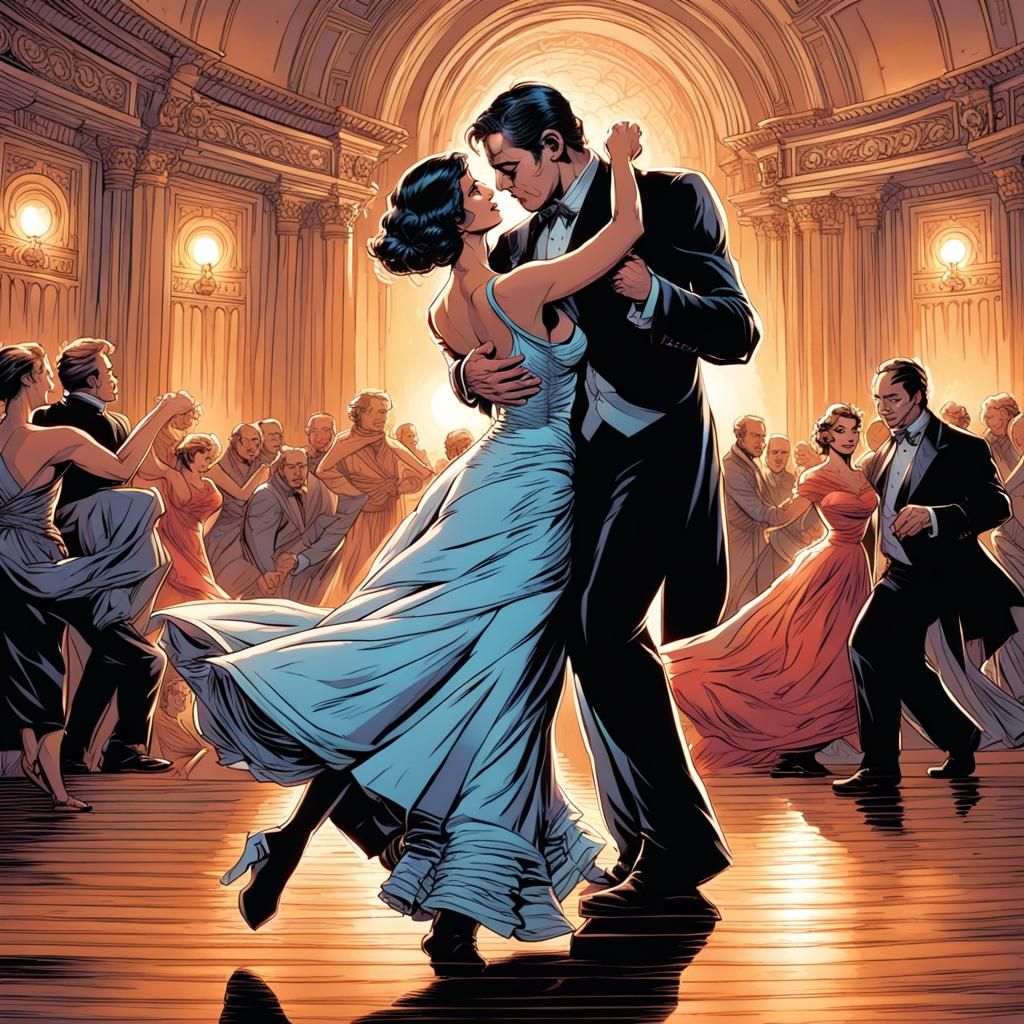 a couple dancing the waltz