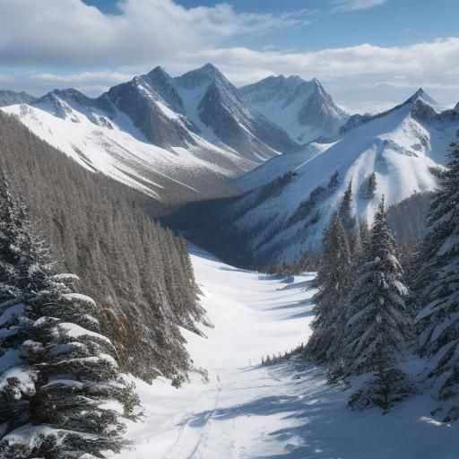 AI Generates a Simple Mountain Landscape