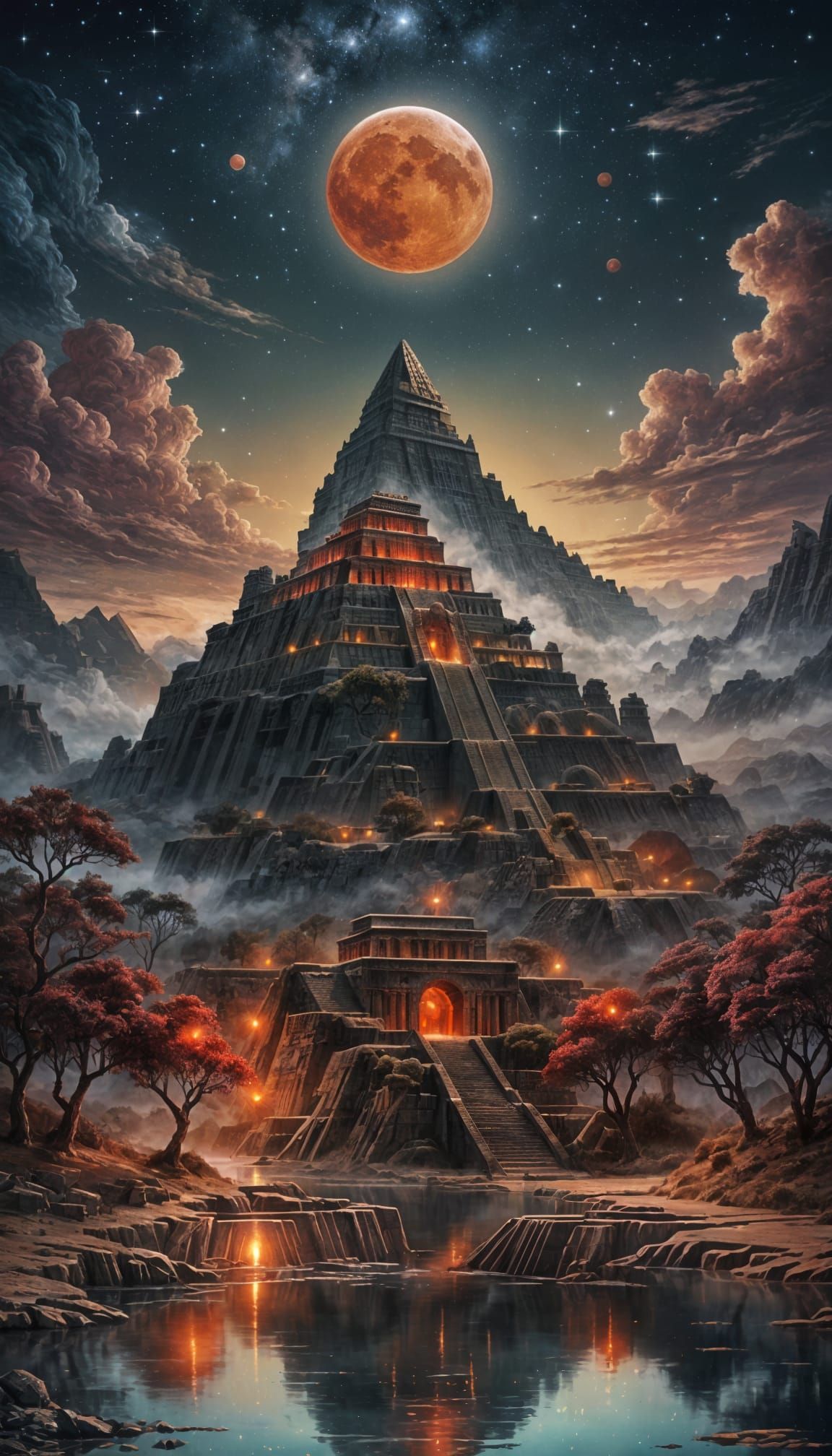 Ziggurat at twilight ...