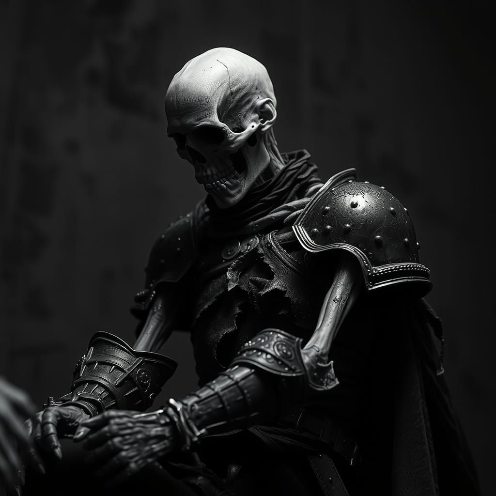 Haunting Portrait of a Tattered Undead Knight