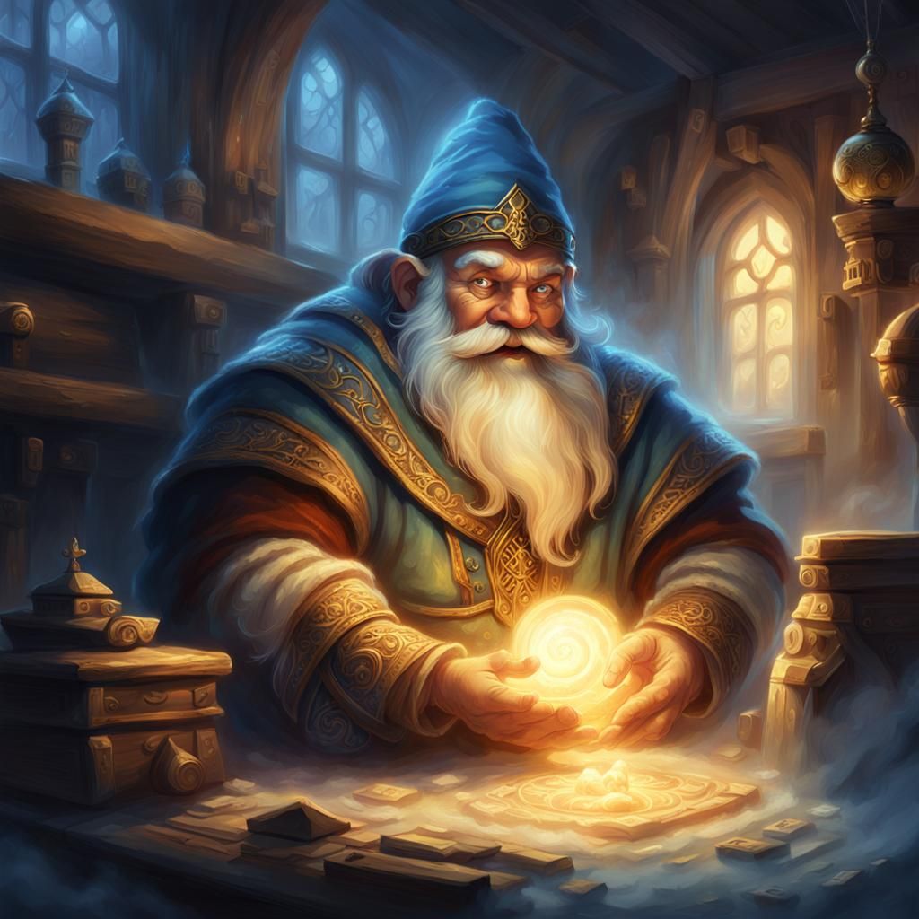 Benevolent Dwarf Spirit: Ethereal Fantasy Concept Art