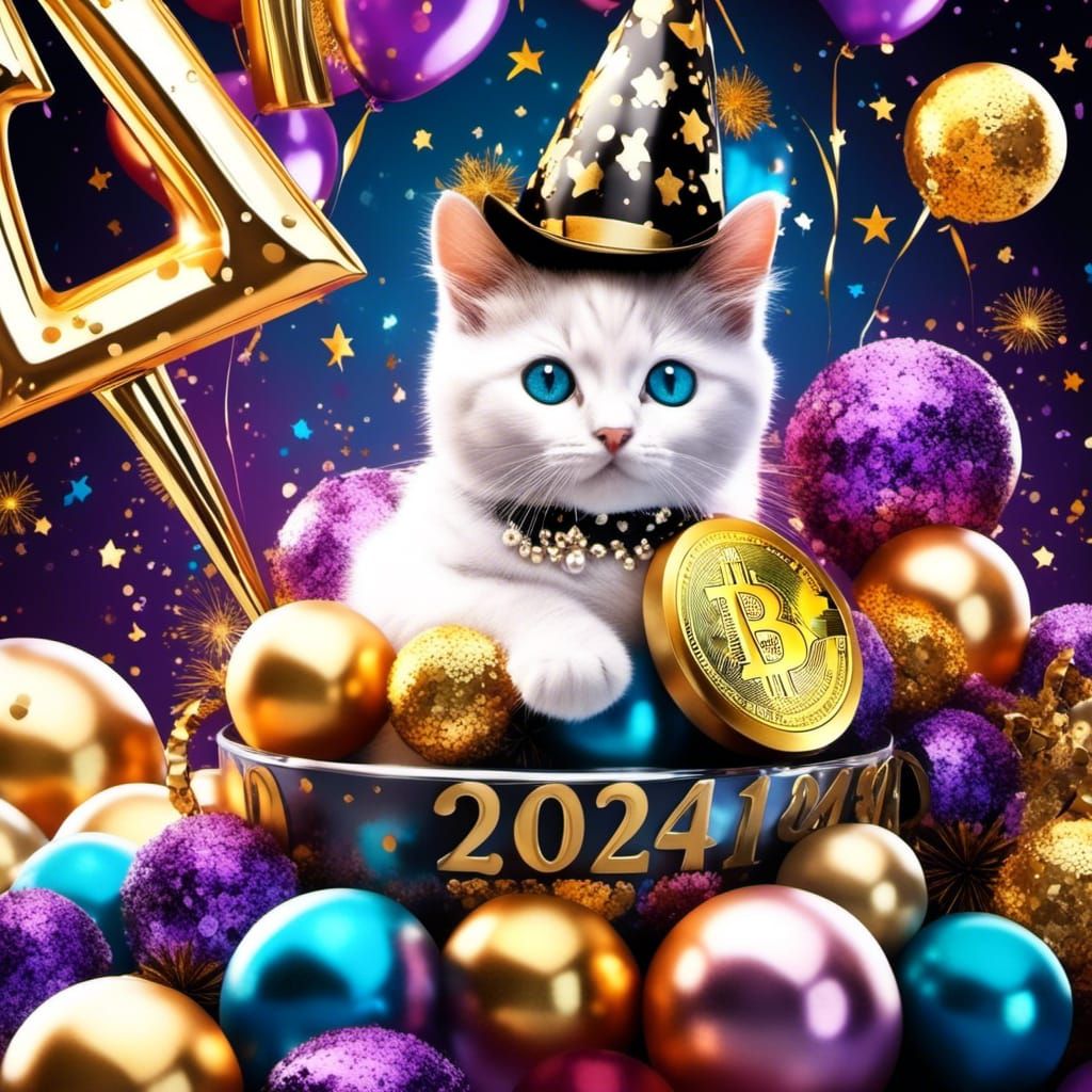 New Year's Bitcoin Kitty