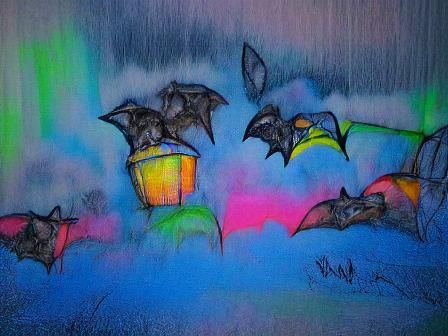 Bats in Fog: Spooky Pop Art Film Noir