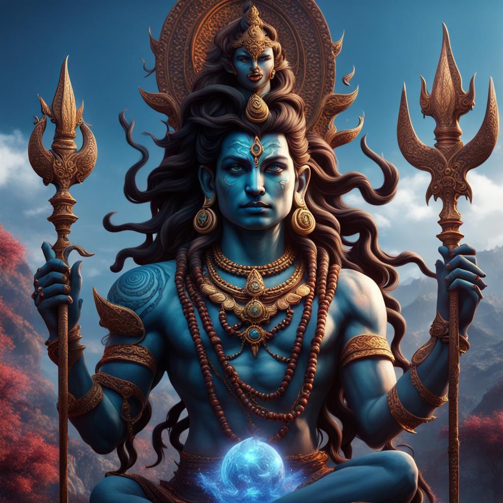 Detailed Matte Painting of Shiva in Unreal Engine