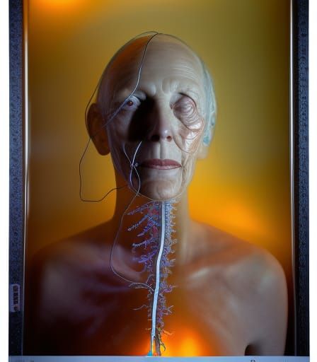 Dementia Encased in Amber: Hyperrealistic Close-Up