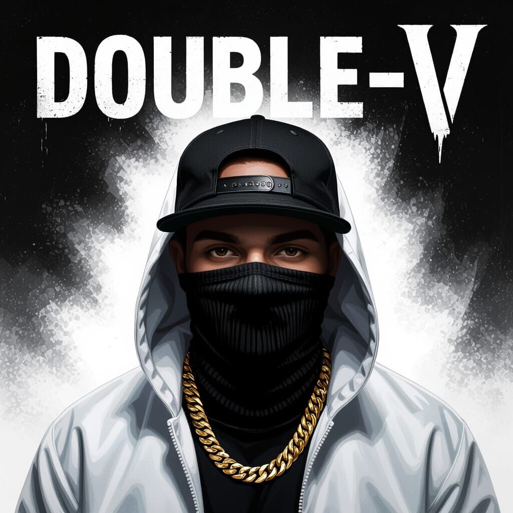 Dark Rap Album Cover Art: Figure in Black Hood and Cap