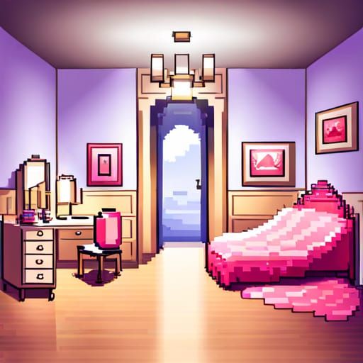 Princess Bedroom in Pixel Art Style