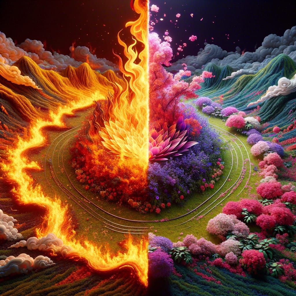 Fiery Hill Transforms to Blooming Flower Garden