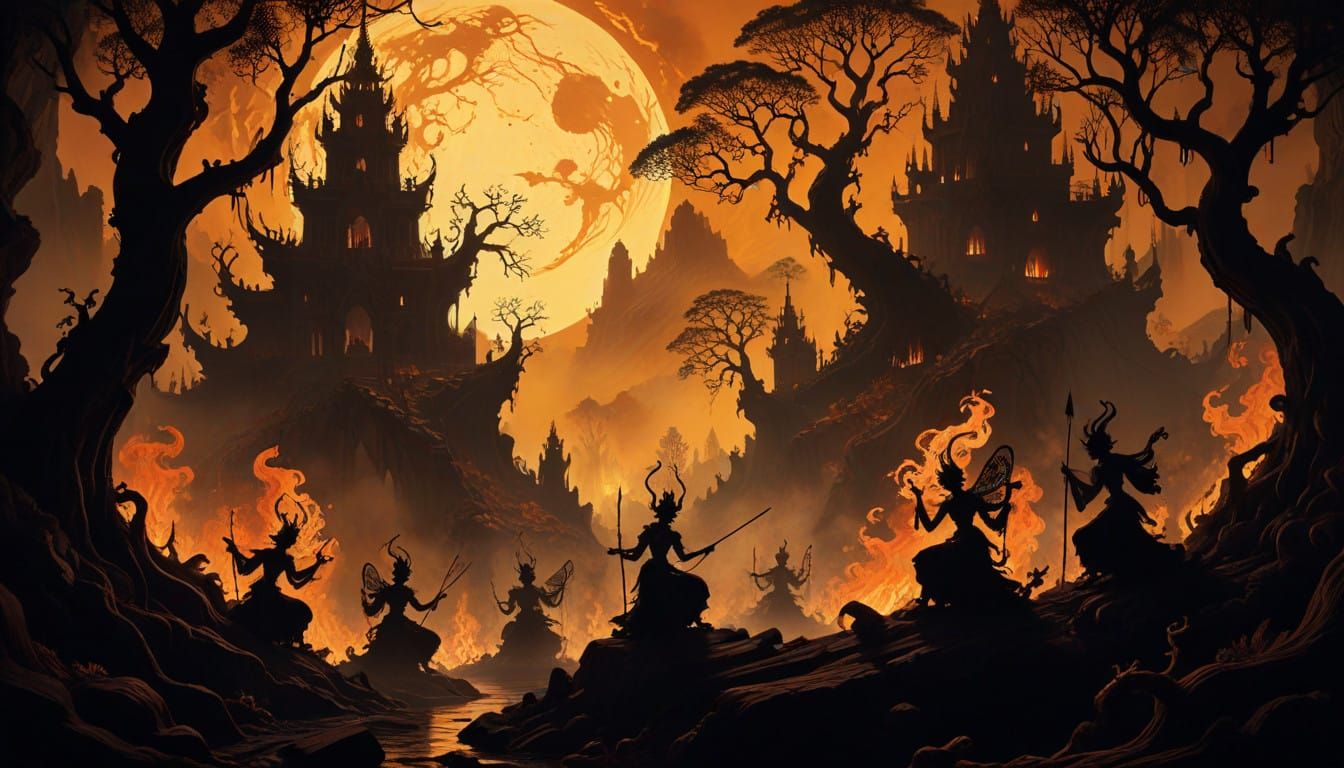 Ethereal Shadows Dance in Divine Harmony