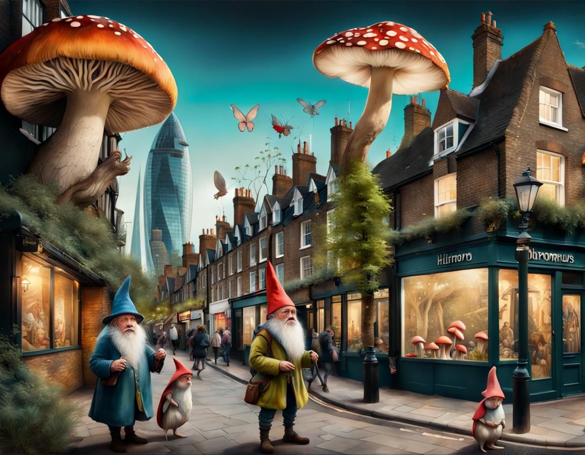 Surreal Fairy Tale London Street Scene