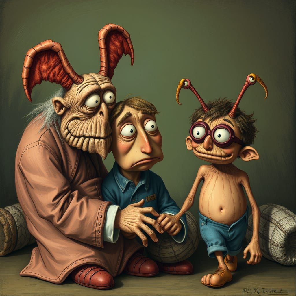 Bizarre Surrealist Scene