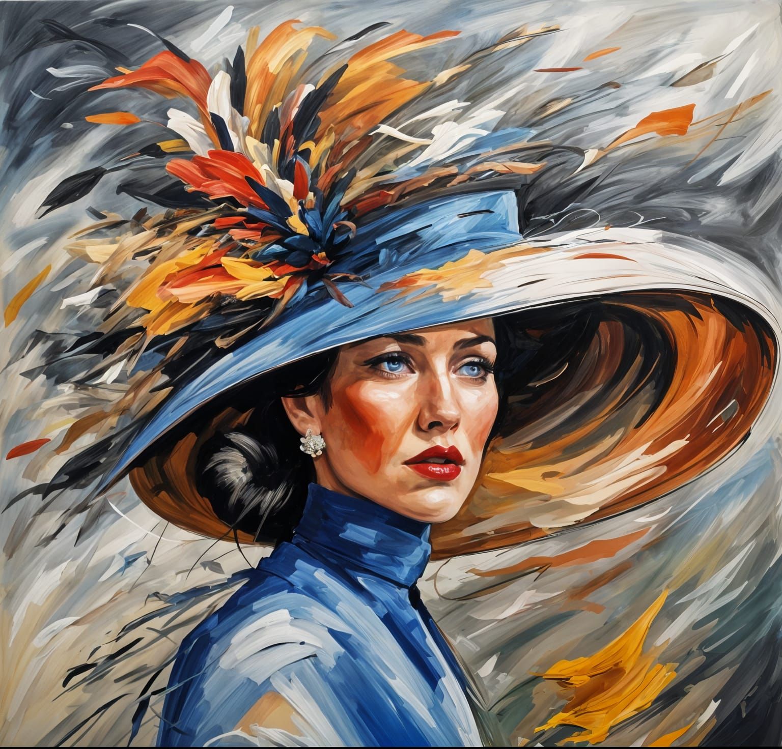 Surreal Hurricane Windswept Kentucky Derby Hat