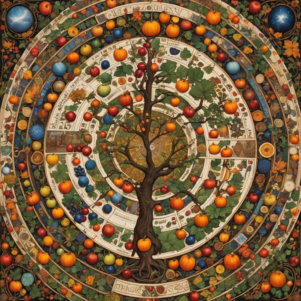 Balanced Mandala with Autumnal and Vernal Elements