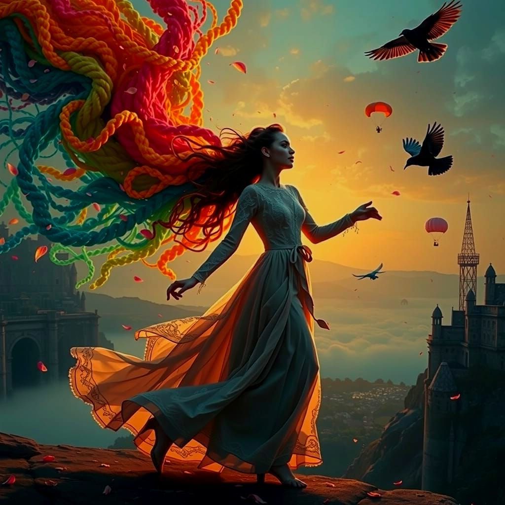 Ethereal Dancer in Dreamscape Transformation