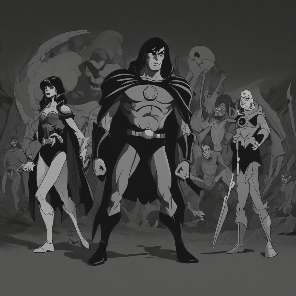 Grimdark Scene in Filmation Style