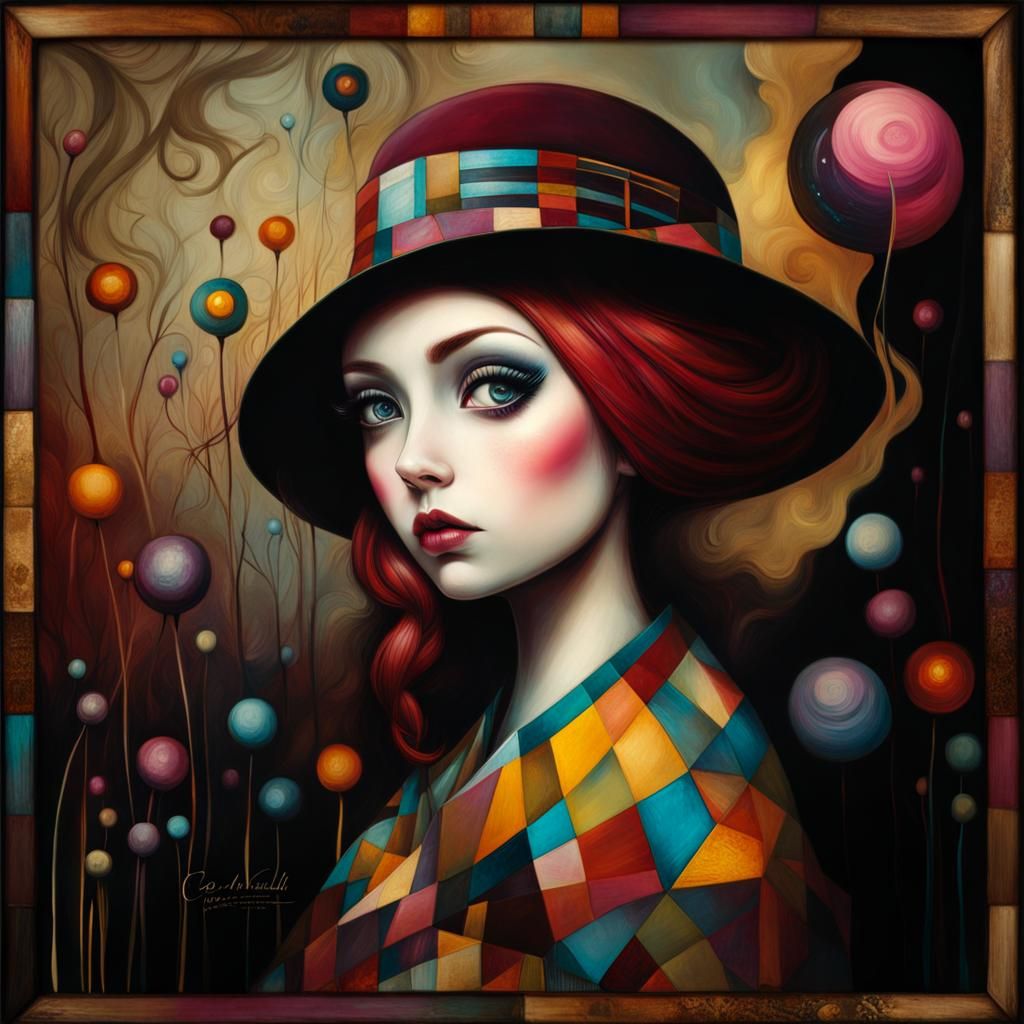 Hyperdetailed Portrait in Art Brut Style