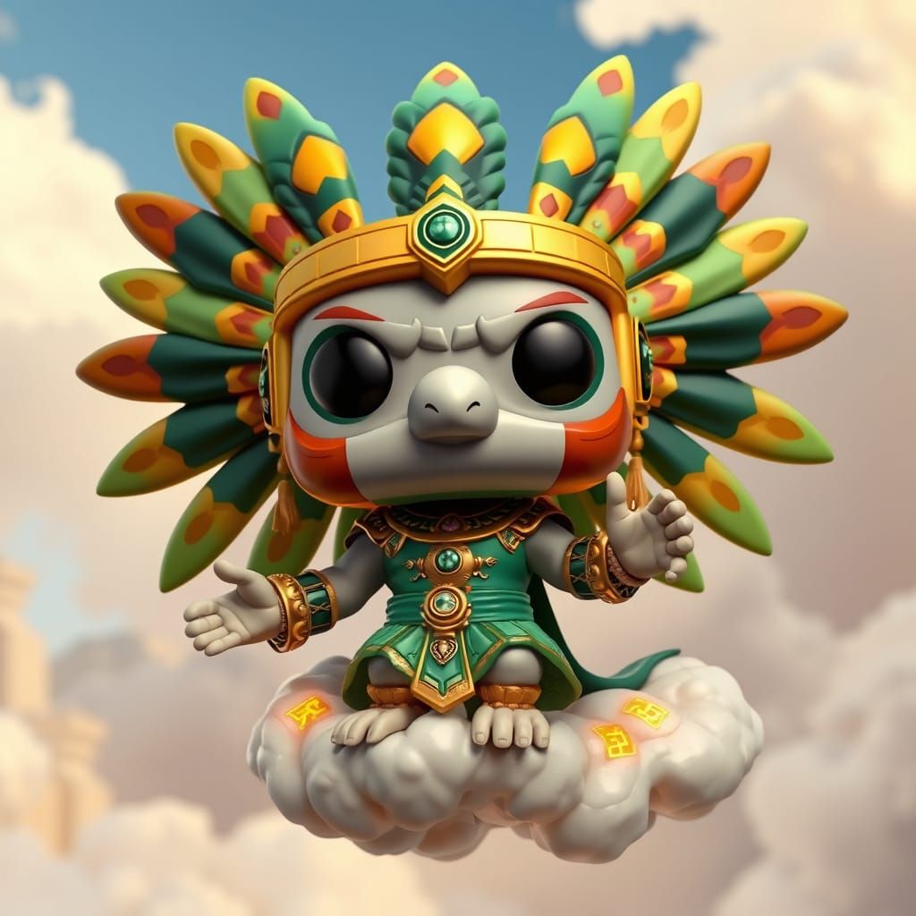 Quetzalcoatl Funko Pop in 3D Anime Style